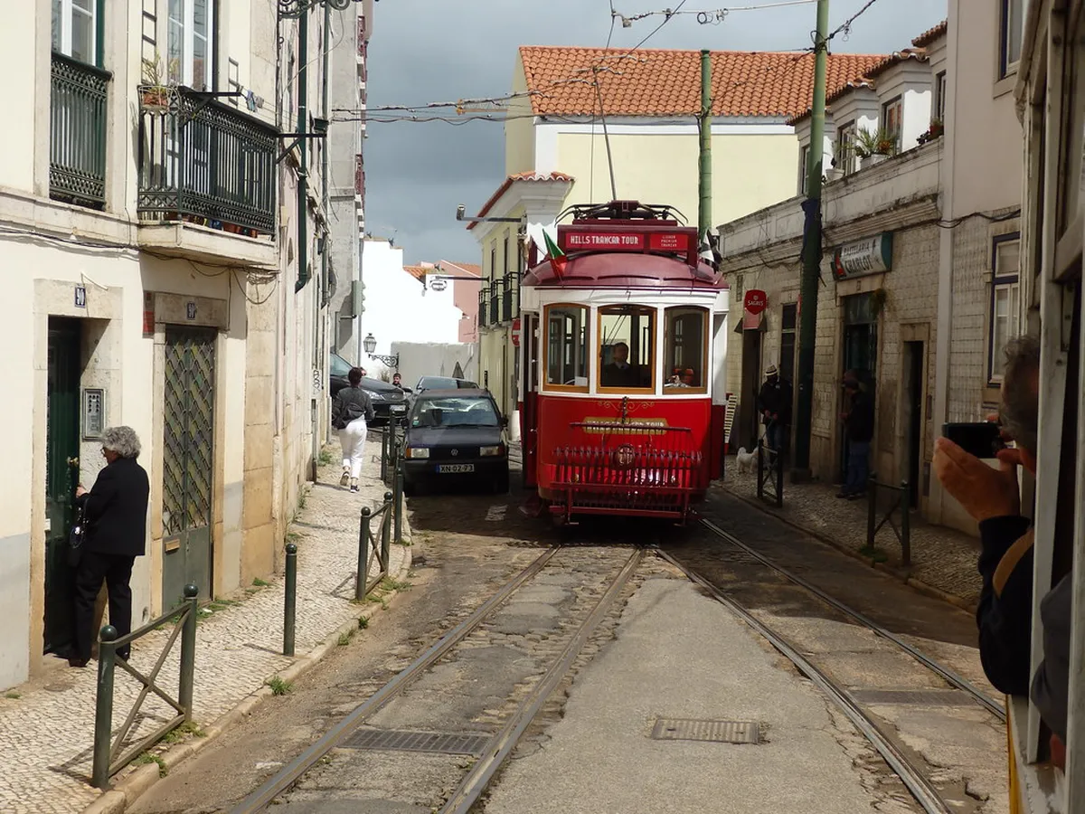 Historic tram on a Lisbon street