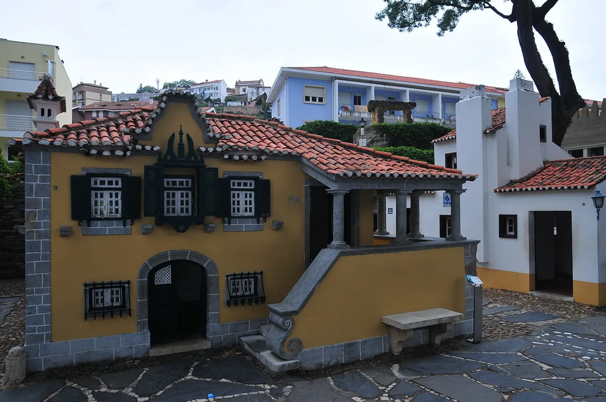 Miniature houses and Portuguese landmarks at Portugal dos Pequenitos theme park in Coimbra