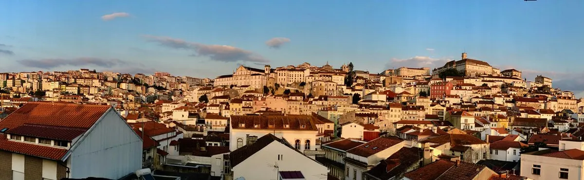 Coimbra University Hill panoramic view with historic university buildings and the city below
