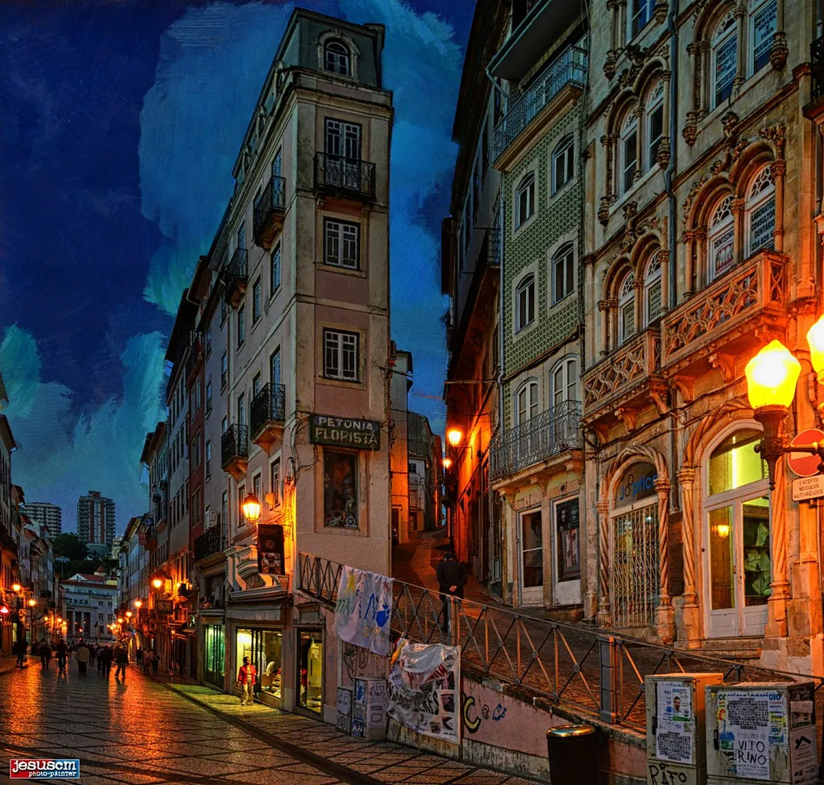 Coimbra well-lit historic streets at night providing a safe atmosphere for students exploring the city
