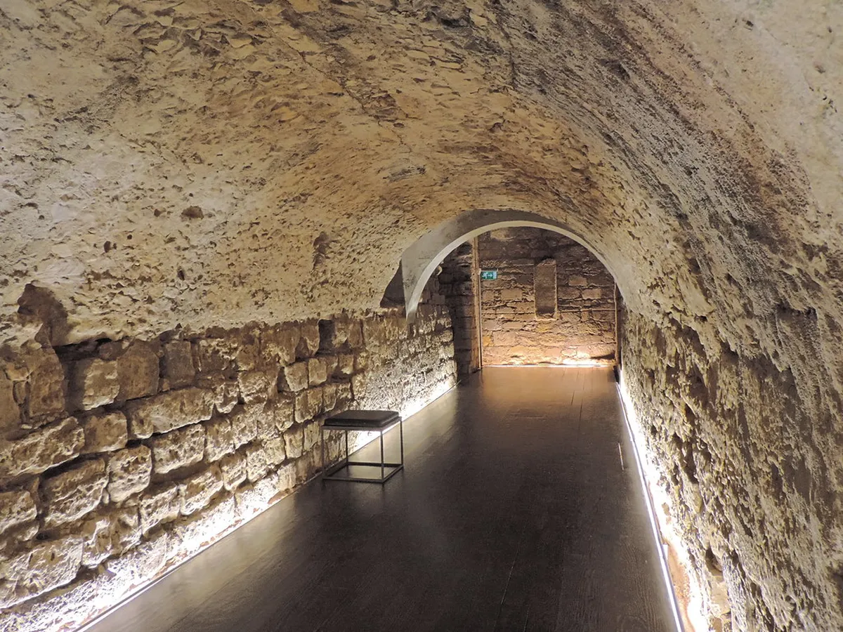 Ancient Roman ruins and cryptoporticus at Coimbra's Machado de Castro National Museum, legacy of Aeminium
