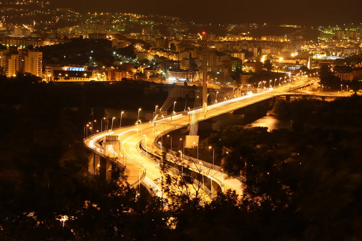Panoramic view over Coimbra's historic rooftops and the Mondego River from Miradouro de Santa Clara