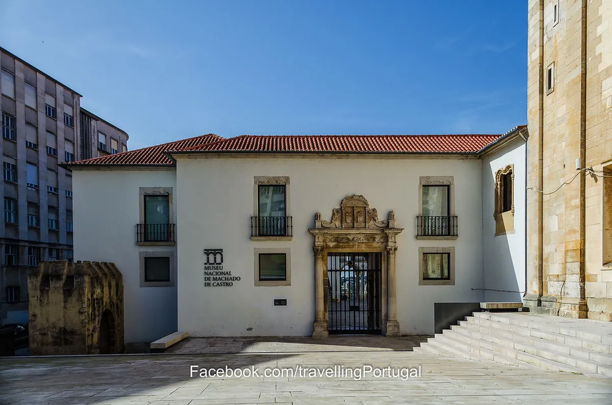 Coimbra Machado de Castro National Museum exterior set against the city skyline and surrounding hills