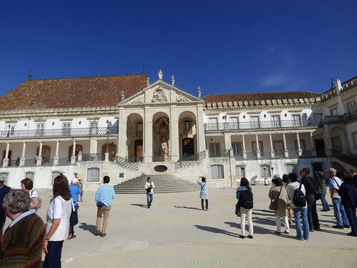 Historic stone buildings and cobblestone lanes in Coimbra's ancient city centre
