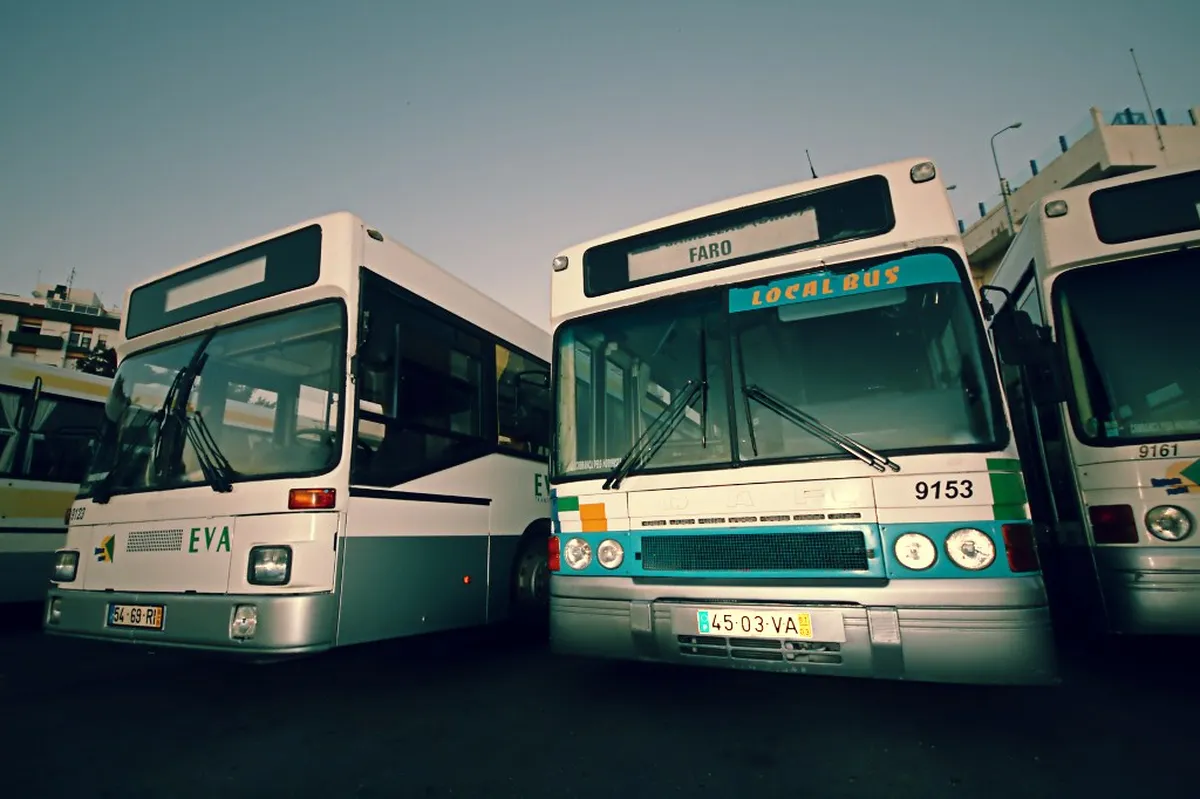 Faro bus stop and local Próximo urban bus network serving passengers in the Algarve city