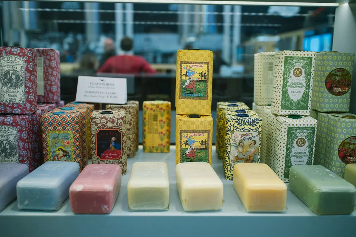 A Vida Portuguesa store in Lisbon displaying traditional Portuguese ceramics, soaps, and handcrafted goods