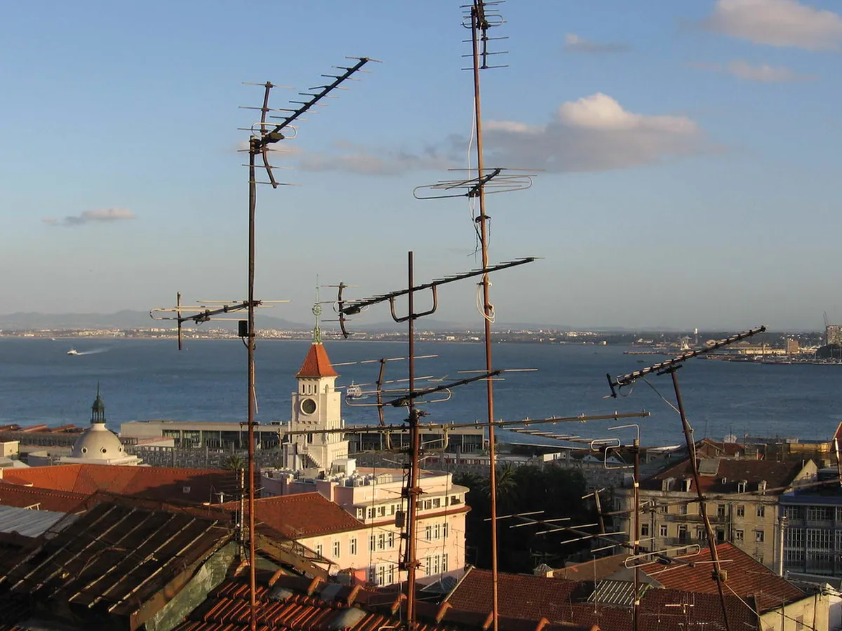 Lisbon's Santa Catarina miradouro terrace with the Tagus River stretching into the distance