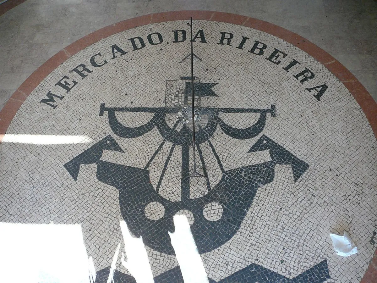 Mercado da Ribeira market hall in Lisbon with fresh produce stalls and local vendors