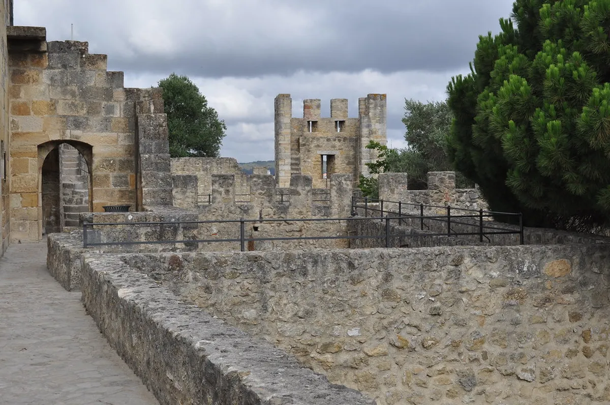 São Jorge Castle Lisbon perched on the hilltop with ancient stone walls overlooking the city