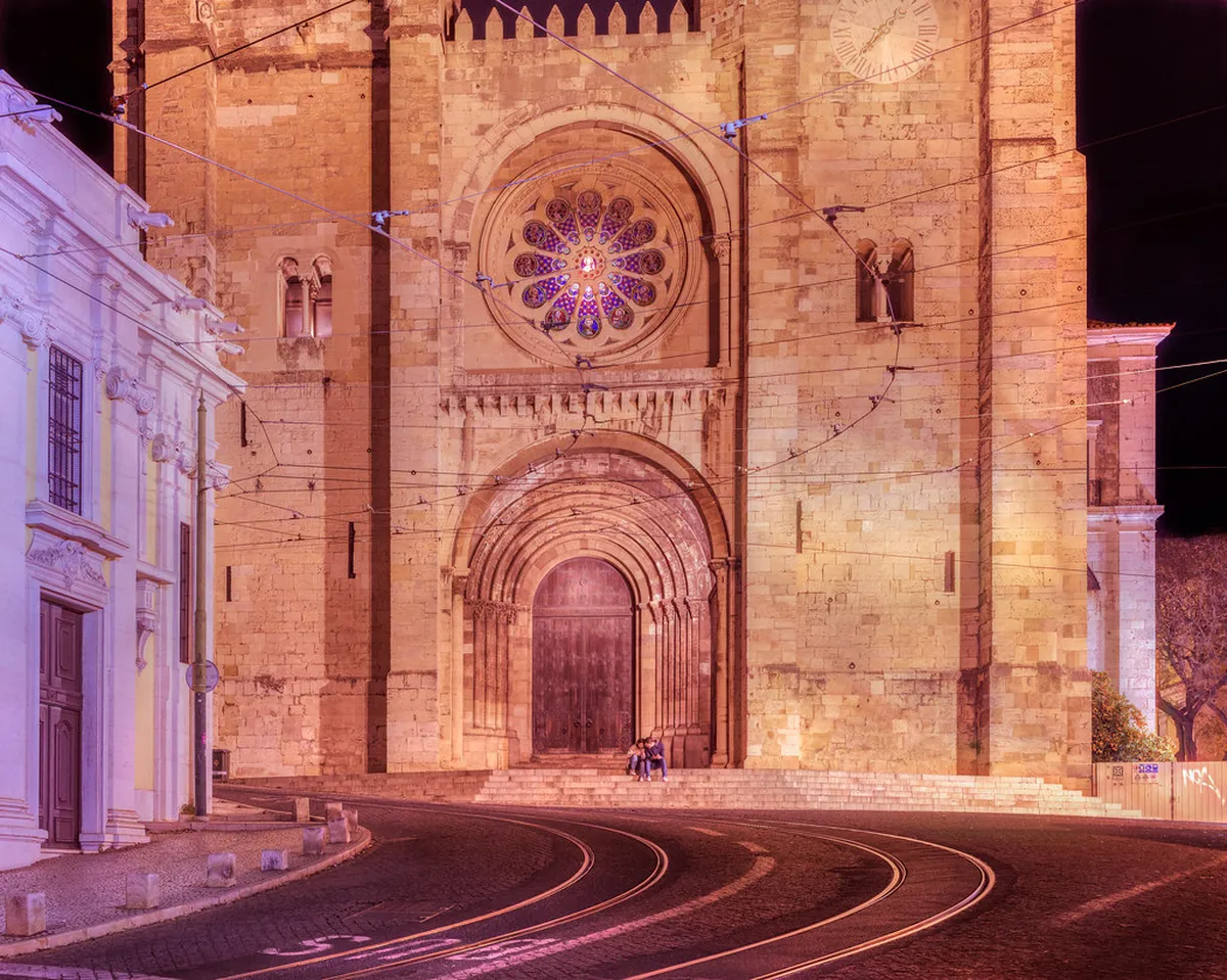 Sé de Lisboa Cathedral Romanesque facade rising above Lisbon's historic Alfama district