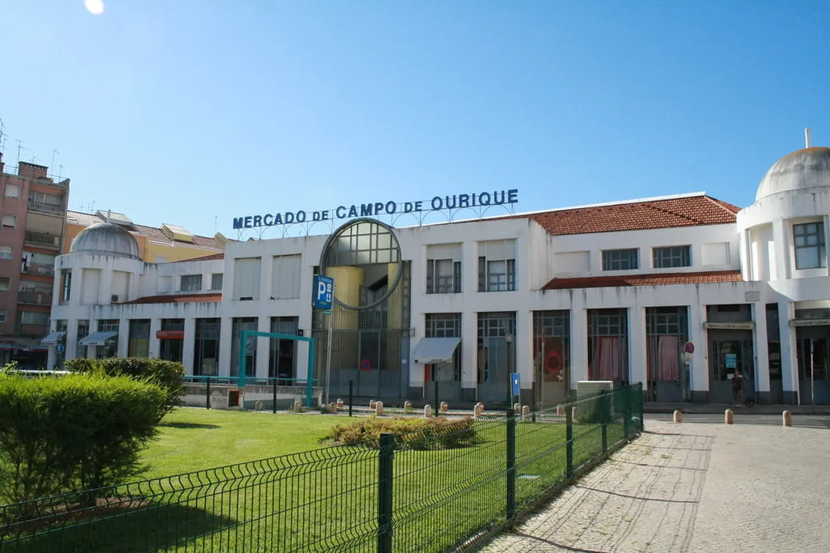 Mercado de Campo de Ourique neighbourhood market in Lisbon with fresh produce and local vendors