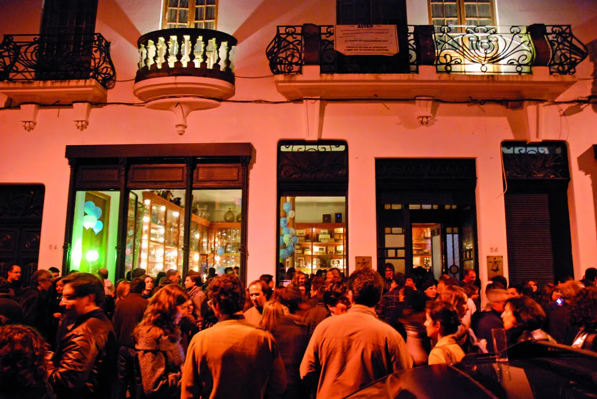 Porto Galerias de Paris lively street scene with bars and restaurants in the Baixa nightlife hub