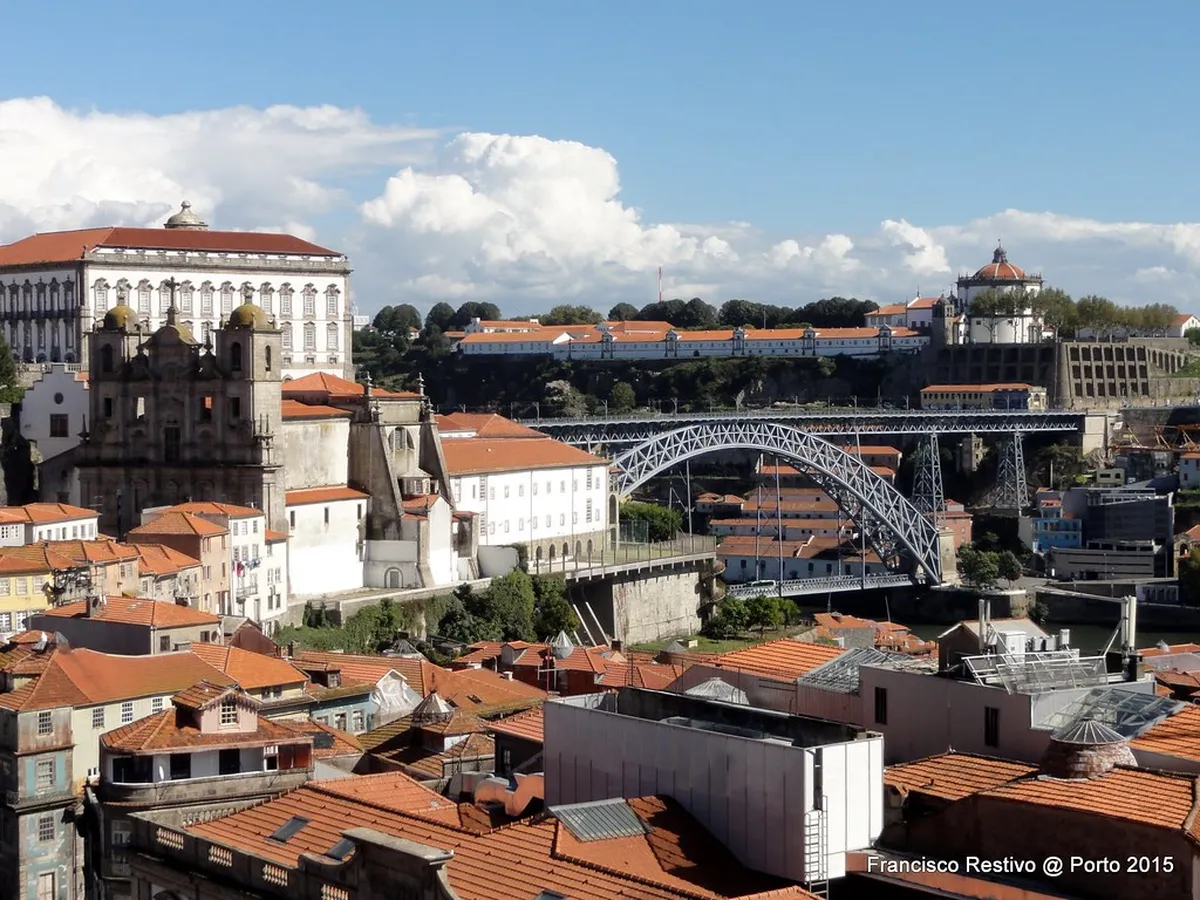 Porto Miradouro da Vitória panoramic viewpoint overlooking the Douro River and terracotta rooftops